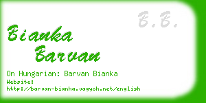 bianka barvan business card